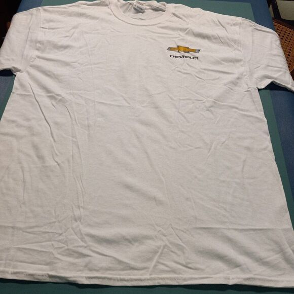 Chevrolet White T-shirt Mens XL Cotton Short Sleeve Car Graphic Grandpacore - Picture 2 of 6
